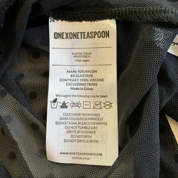 One Teaspoon Black Polka Dot Sheer Blouse Women's Size Small Big Bow Detail - Picture 4 of 10